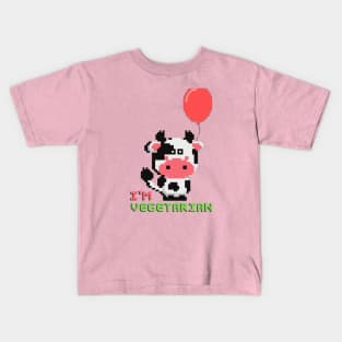 Vegetarian Cow with baloon Kids T-Shirt